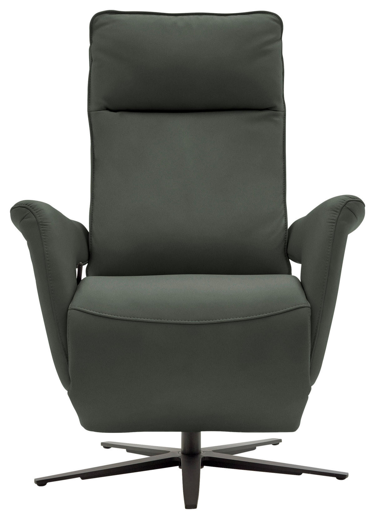 RELAXSESSEL in Leder Dunkelgrün  - Dunkelgrün/Schwarz, Design, Leder/Metall (83/116/87cm) - Valdera