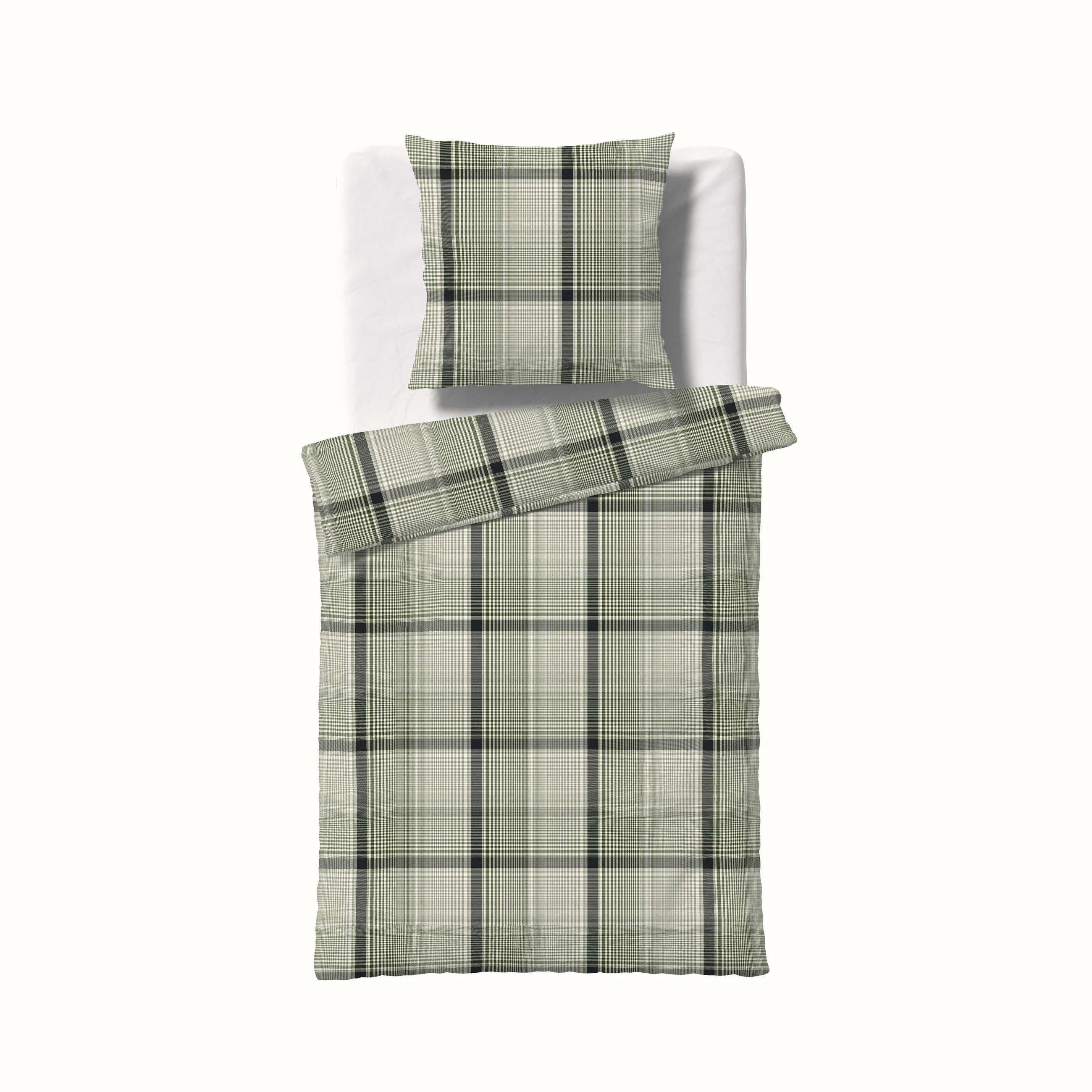 BETTWÄSCHE Lech Flanell 135/200 cm  - Grün, Basics, Textil (135/200cm) - Fleuresse