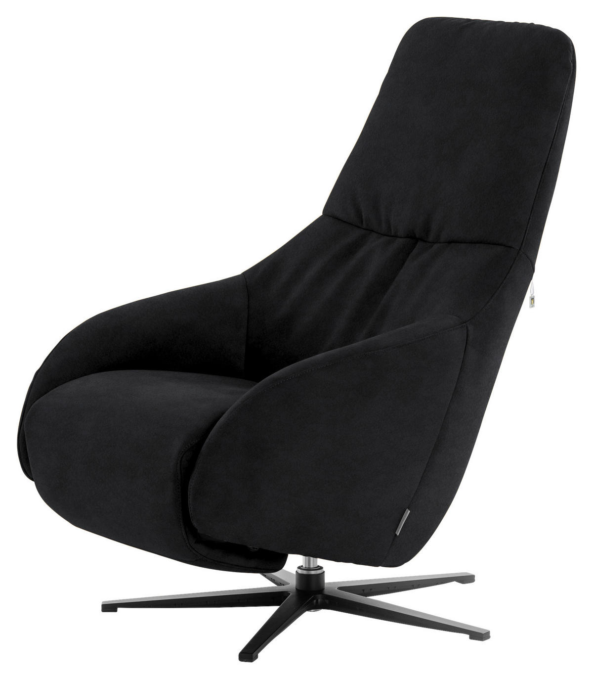 RELAXSESSEL in Textil Schwarz  - Schwarz, Design, Textil/Metall (77/108/95cm) - Chilliano