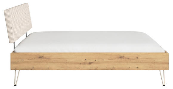 BETT 140/200 cm  in Eiche Artisan  - Champagner/Eiche Artisan, Design, Holzwerkstoff/Textil (140/200cm) - Carryhome