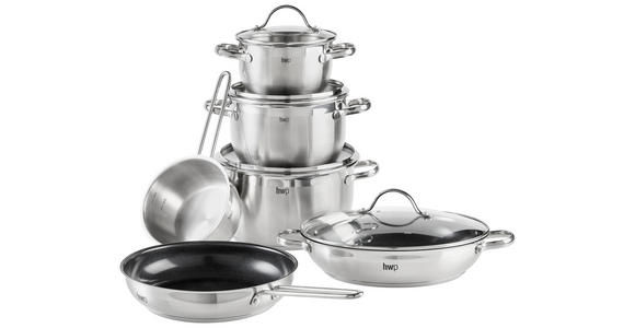 KOCHTOPFSET 6-teilig  - Klar/Edelstahlfarben, Basics, Glas/Metall - Homeware Profession.