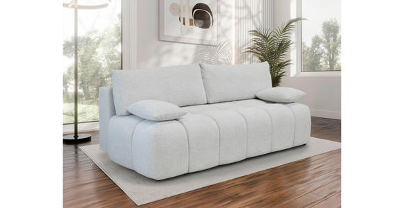BOXSPRINGSOFA in Chenille Ecru  - Ecru/Schwarz, MODERN, Kunststoff/Textil (210/72/105cm) - Cantus
