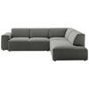ECKSOFA Grau Cord  - Schwarz/Grau, Design, Kunststoff/Textil (270/210cm) - Pure Home Lifestyle