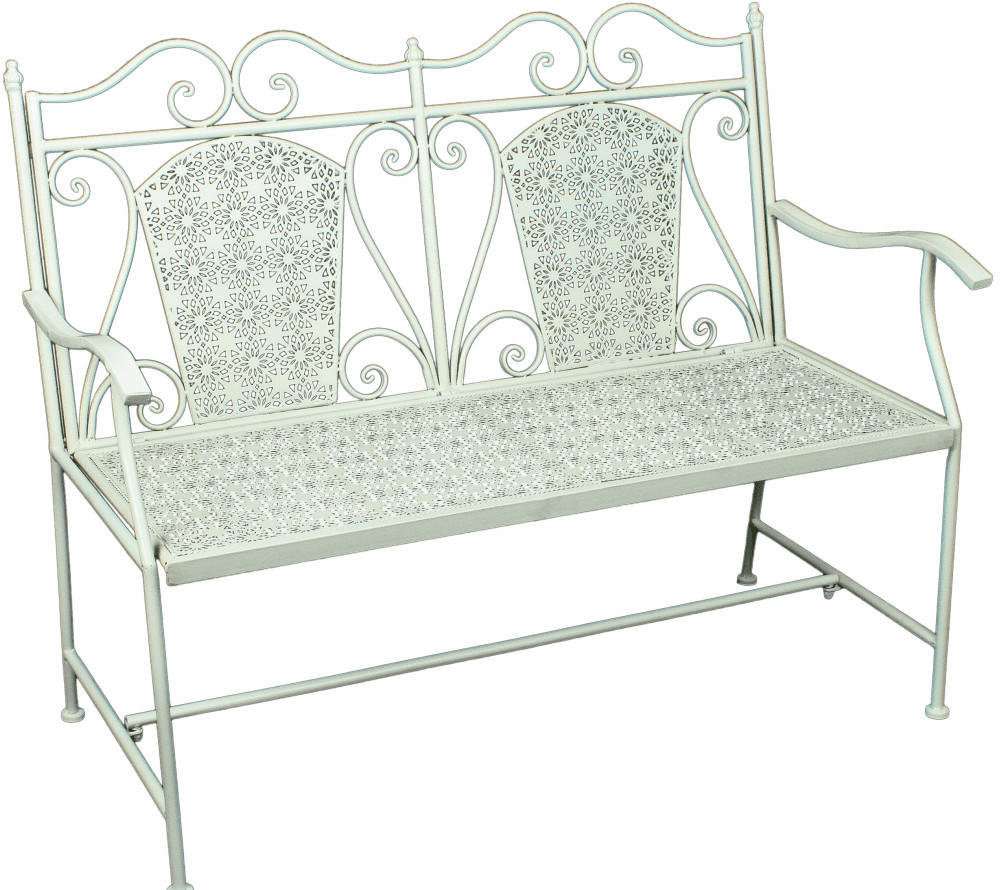 Gartenbank Stahl 2-Sitzer Lascar in Weiß