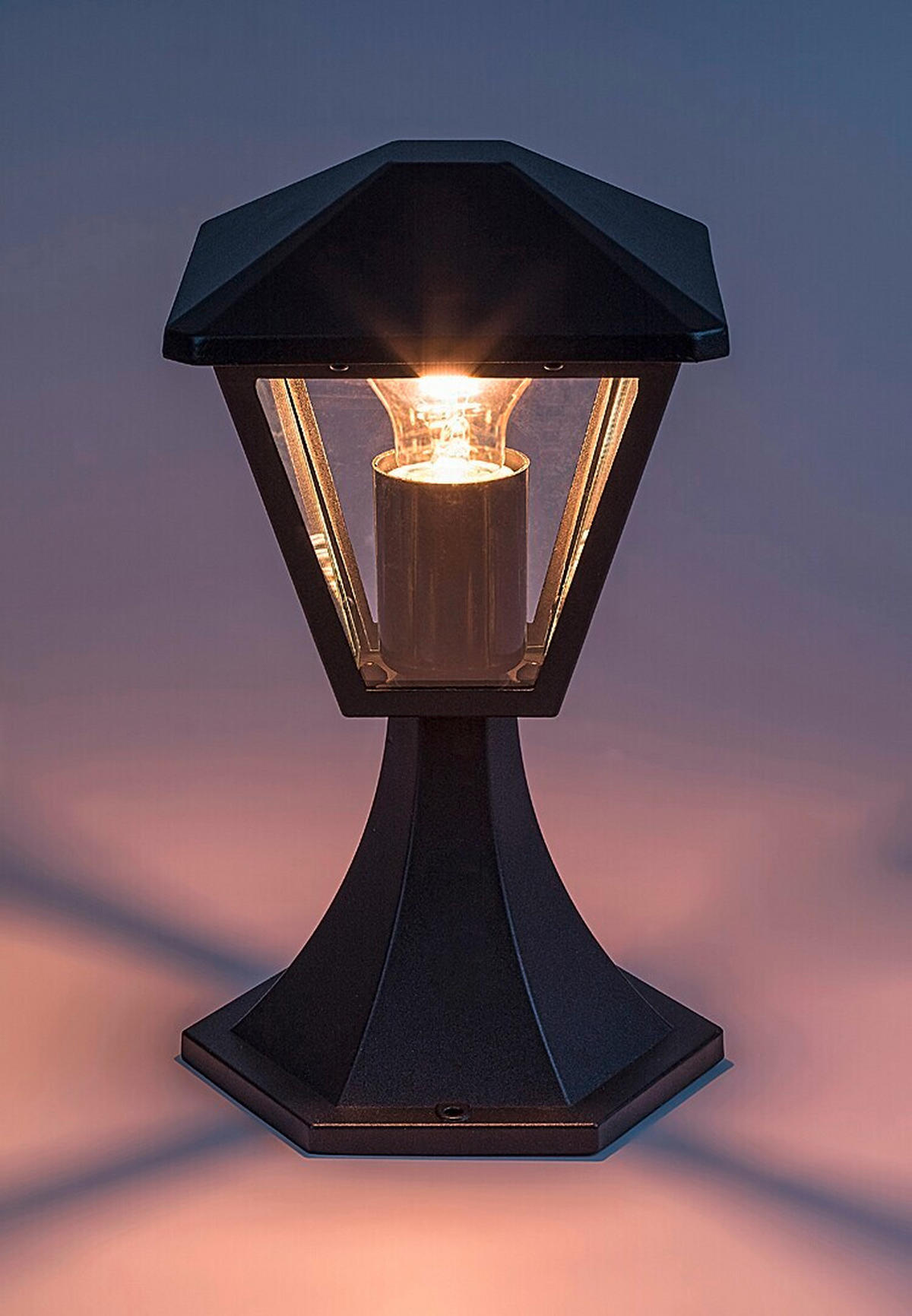 SVJETILJKA PODNA VANJSKA Paravento  - prozirno/crna, Konvencionalno, staklo/metal (16/29cm)