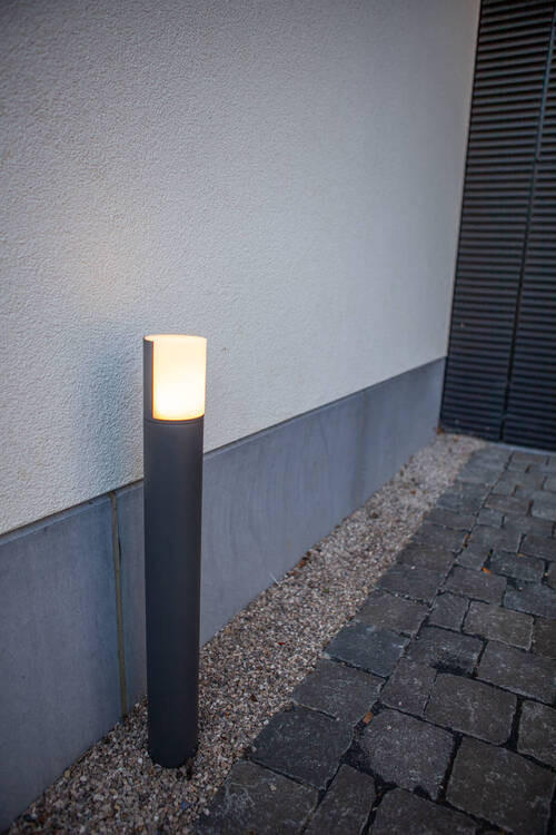 WEGELEUCHTE 7,8/13,4 cm   - Anthrazit/Weiß, Basics, Kunststoff/Metall (7,8/13,4cm)