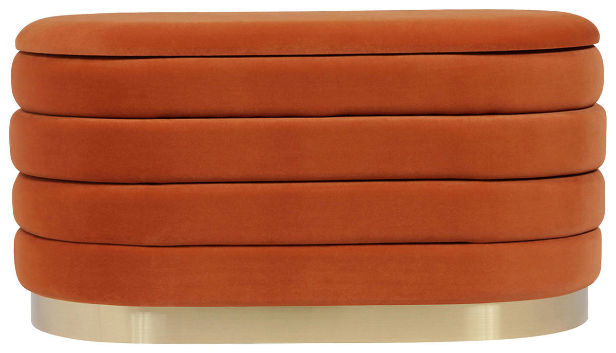 TRUHENBANK 42/42/80 cm Orange  - Goldfarben/Orange, Design, Textil/Metall (42/42/80cm) - Kayoom