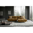 ECKSOFA Beigebraun Chenille Rücken echt, Sitztiefenverstellung  - Beigebraun/Schwarz, Design, Textil/Metall (295/178cm) - Belluti