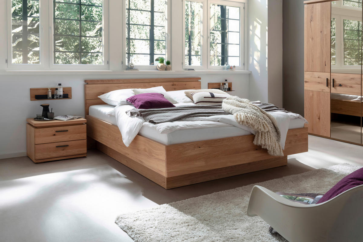 BETTANLAGE 180/200 cm  Eiche Bianco   - Eiche Bianco, Natur, Holz/Holzwerkstoff (180/200cm) - Linea Natura