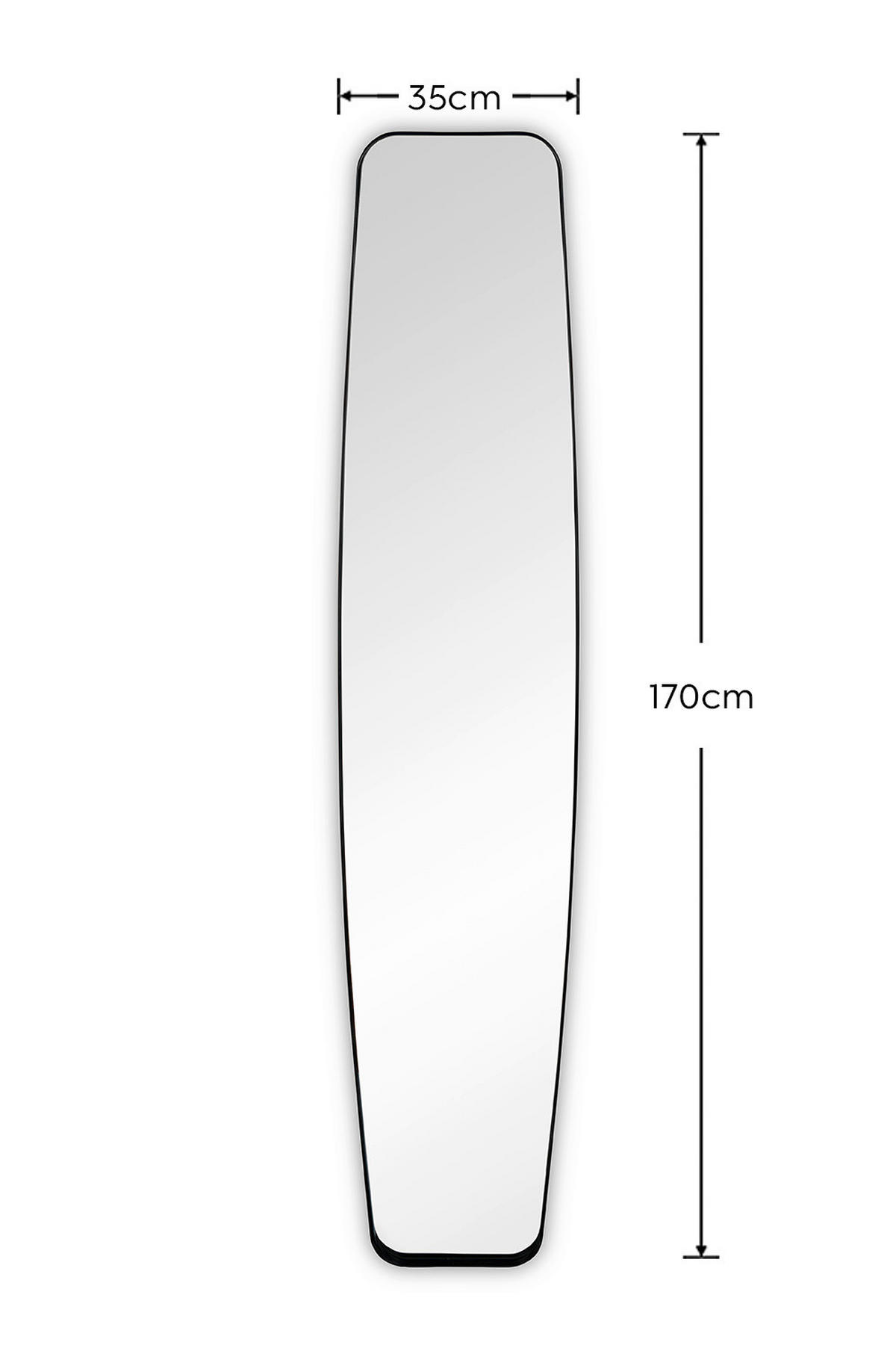 WANDSPIEGEL 35/170/3 cm    in rechteckig  - Schwarz, MODERN, Glas/Metall (35/170/3cm)