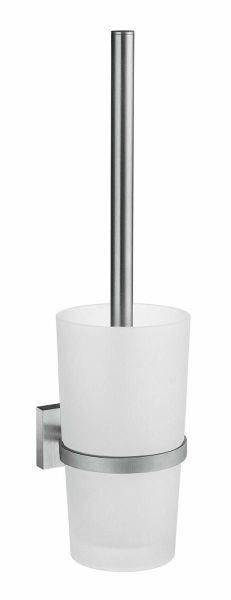 WC-BÜRSTENGARNITUR in Metall  Kunststoff   - Chromfarben/Weiß, Basics, Glas/Kunststoff (38cm)