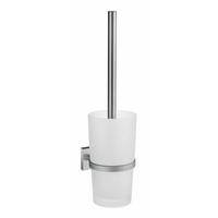 WC-BÜRSTENGARNITUR in Metall  Kunststoff   - Chromfarben/Weiß, Basics, Glas/Kunststoff (38cm)