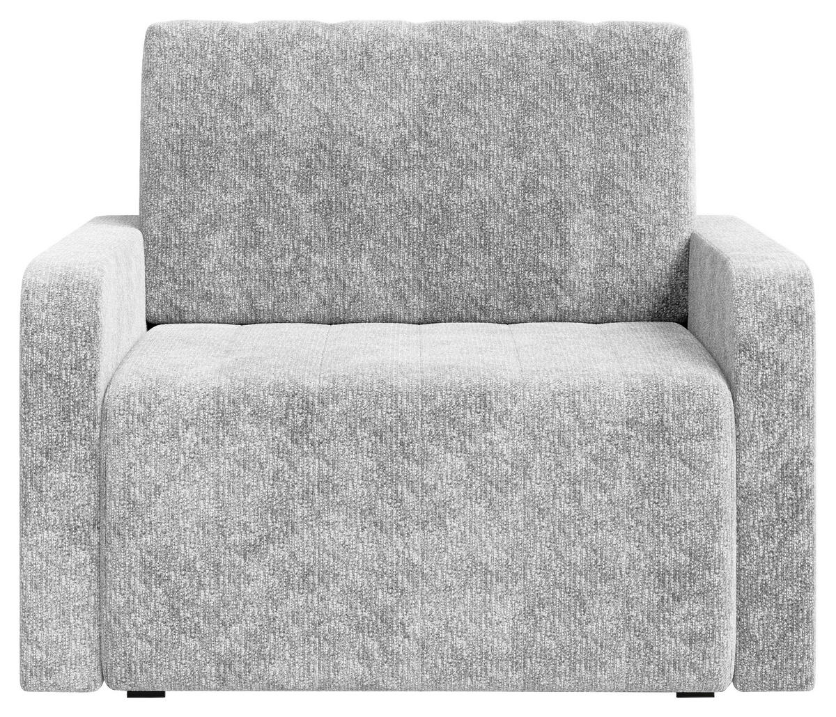 SCHLAFSESSEL Chenille Silberfarben Liegefunktion Rücken echt  inkl.  - Silberfarben/Schwarz, MODERN, Kunststoff/Textil (101/87/101cm) - Milino