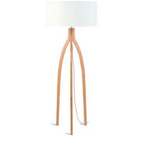 GOLVLAMPA GOOD&MOJO 60/160 cm    - vit/naturfärgad, Trend, trä/textil (60/160cm) - Good & Mojo