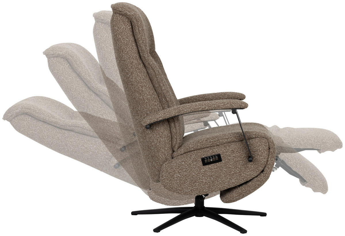 RELAXSESSEL Webstoff    - Taupe/Schwarz, Design, Holz/Textil (67/114/84cm) - Livetastic