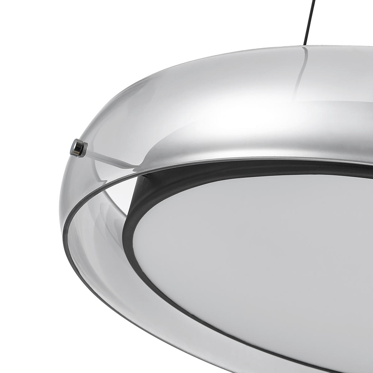 LED-HÄNGELEUCHTE Homam 50/20-150 cm   - Schwarz/Grau, Basics, Glas/Kunststoff (50/20-150cm) - Dieter Knoll