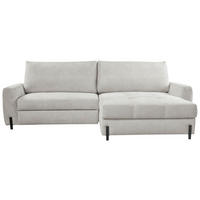 ECKSOFA in Struktur Beige  - Beige/Schwarz, Design, Textil/Metall (265/162cm) - MID.YOU