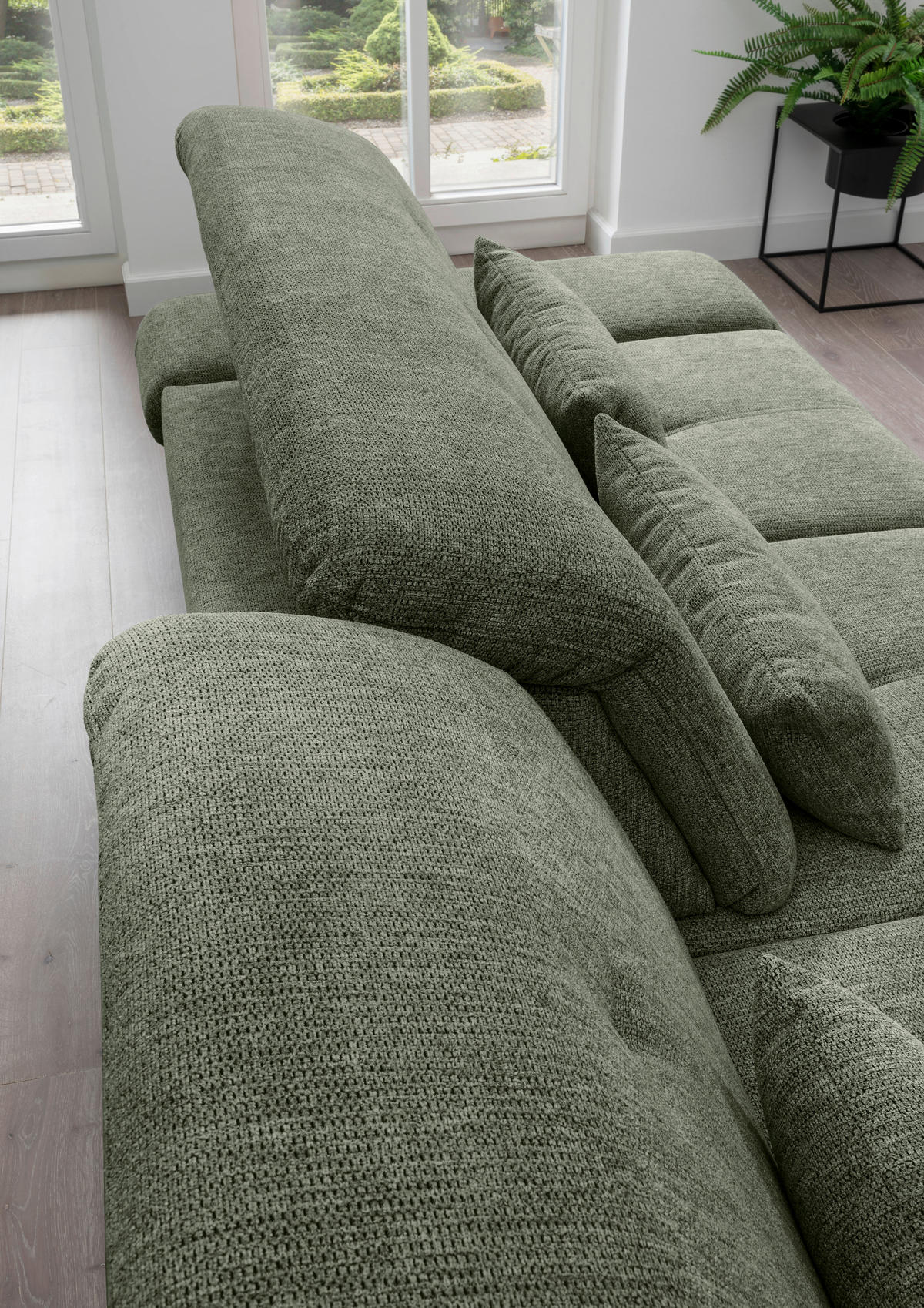 CloseUp von Livetastic ECKSOFA Dalida Dunkelgrün Chenille.
