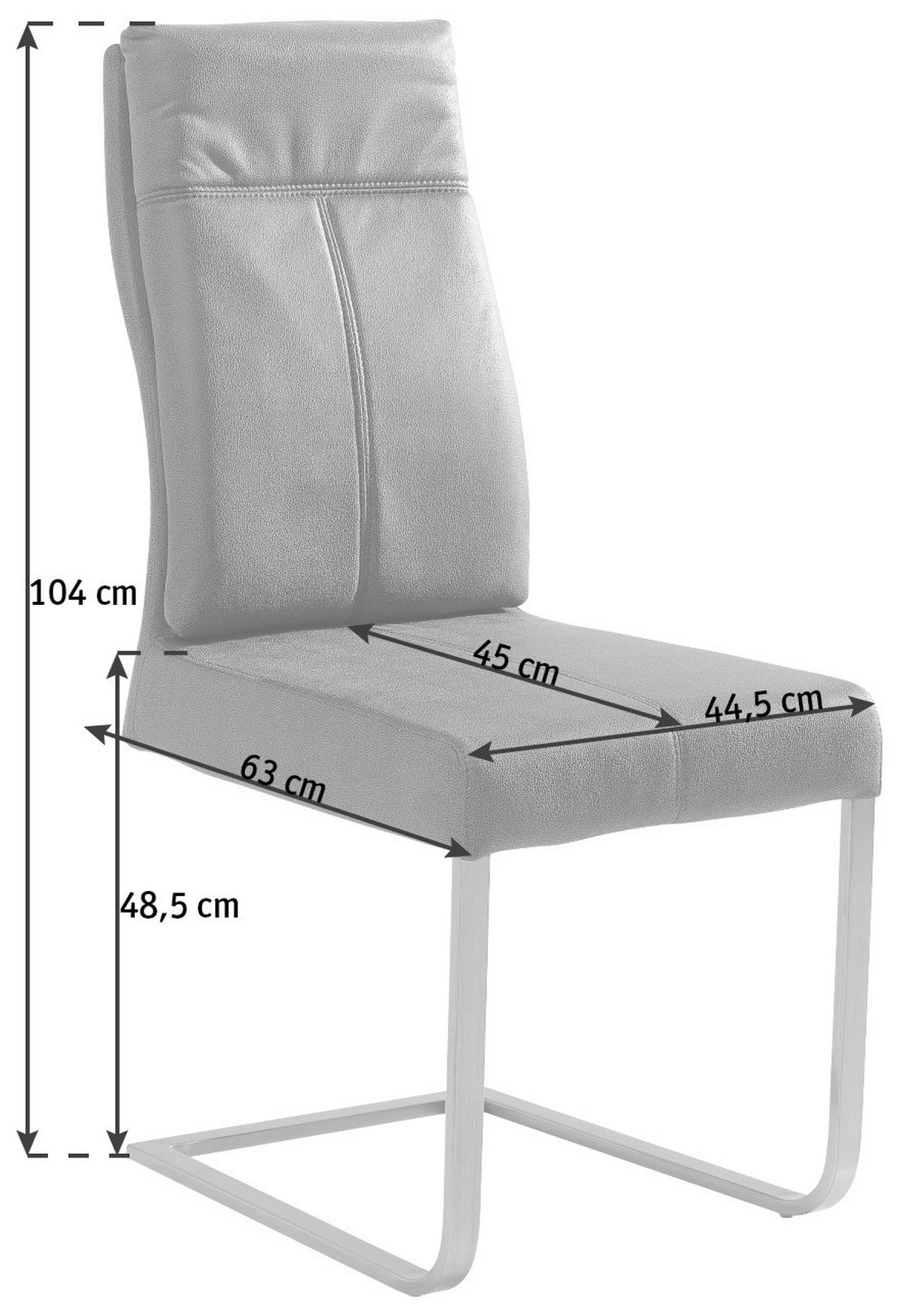 SCHWINGSTUHL   Webstoff  - Edelstahlfarben/Dunkelgrau, Design, Textil/Metall (44,5/104/63cm) - Hom`in