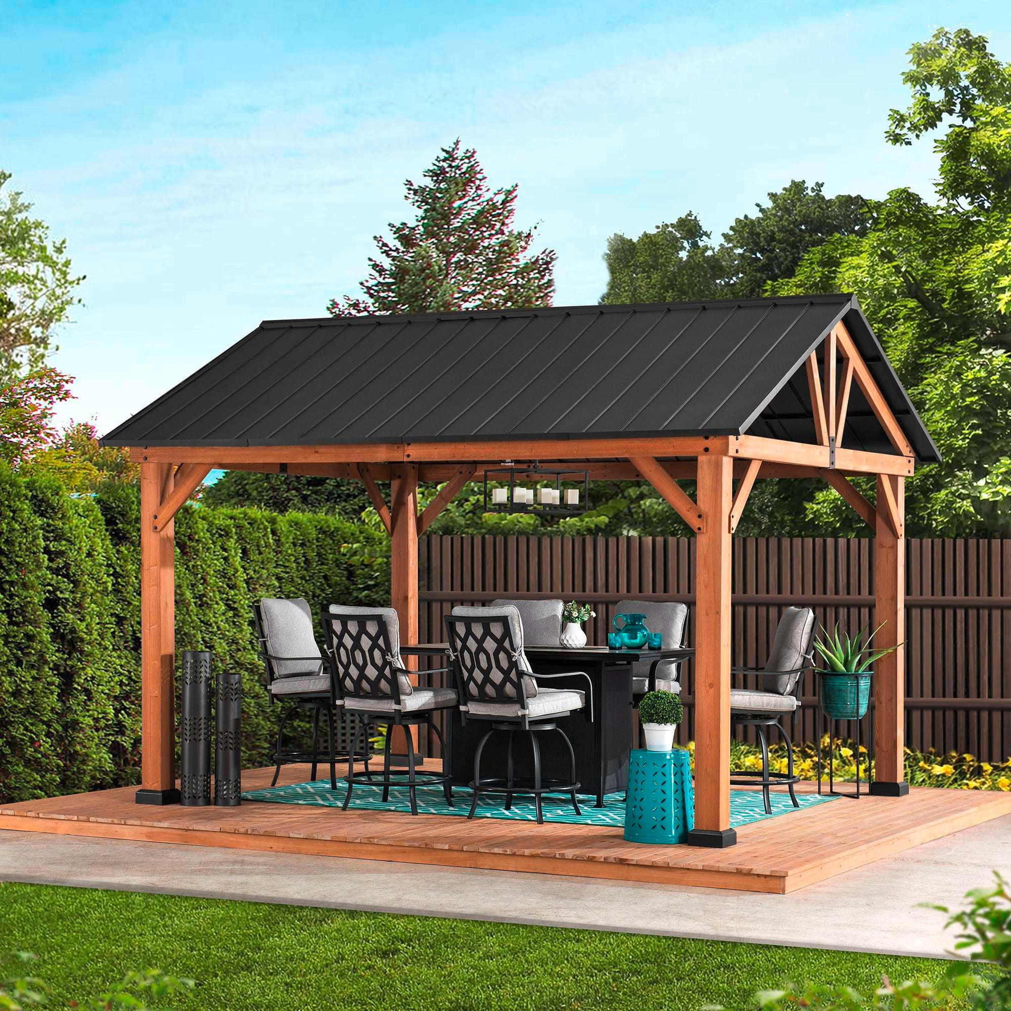 PAVILLON 399,5/291,5/335,5 cm - Anthrazit, Basics, Holz/Kunststoff (399,5/291,5/335,5cm)