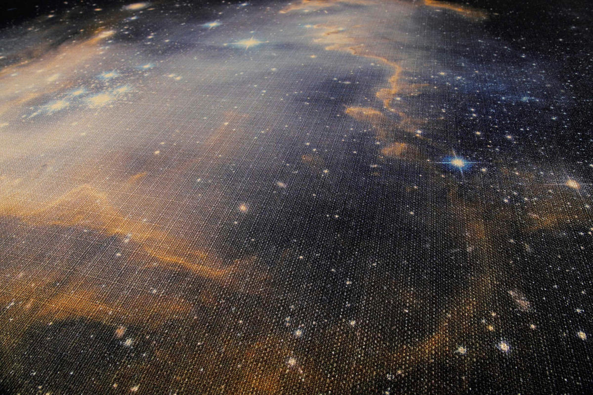 FLACHWEBETEPPICH  Wohnzimmer 160/230 cm Galactic Glow Schwarz, Dunkelblau, Dunkelgelb rechteckig  - Dunkelgelb/Schwarz, Basics, Kunststoff/Textil (160/230cm) - WECON HOME