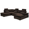 WOHNLANDSCHAFT Dunkelbraun Webstoff  - Dunkelbraun/Silberfarben, MODERN, Textil (218/324/170cm) - MID.YOU