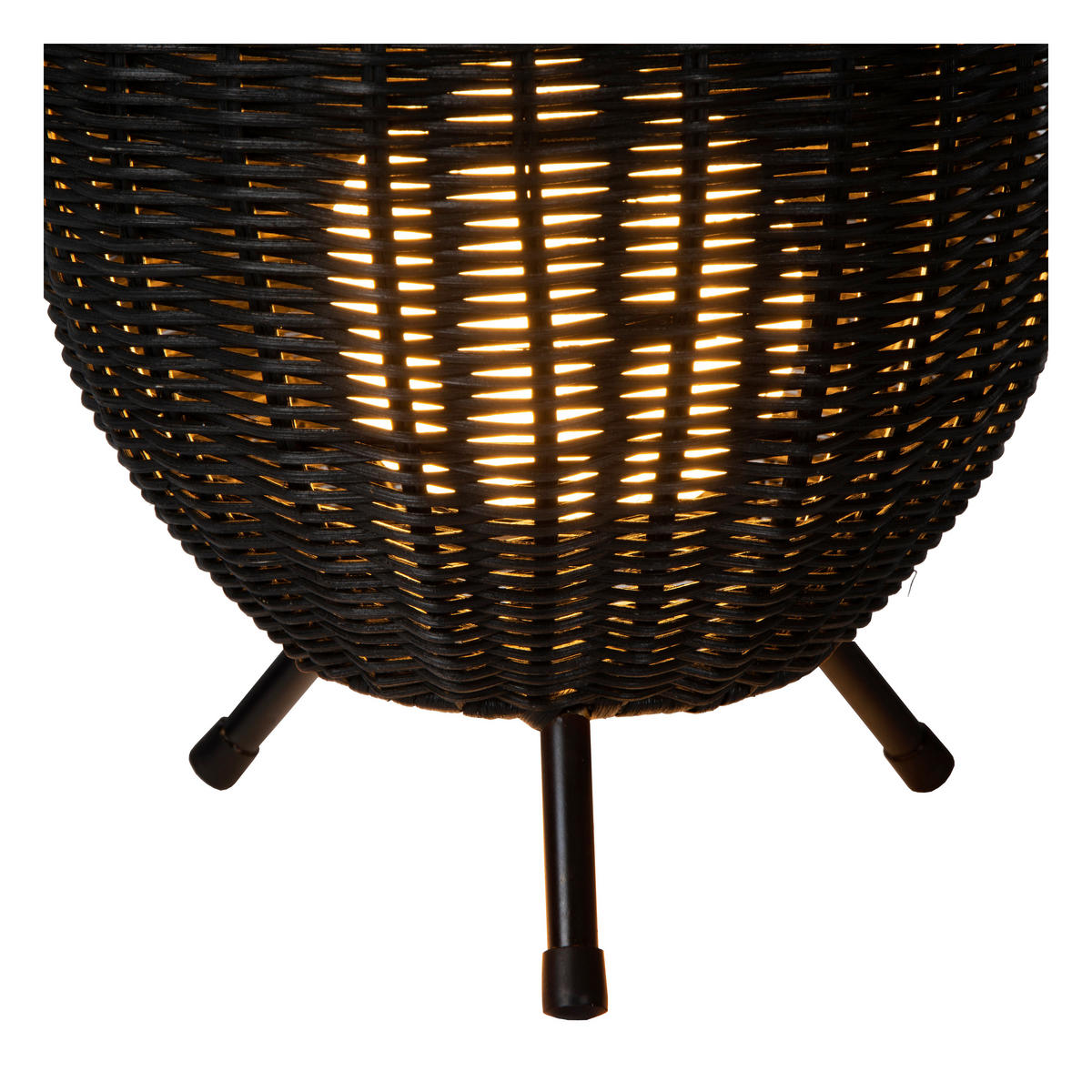 TISCHLEUCHTE COLIN 22/22/36 cm   - Messingfarben/Schwarz, Natur, Naturmaterialien/Metall (22/22/36cm) - Lucide