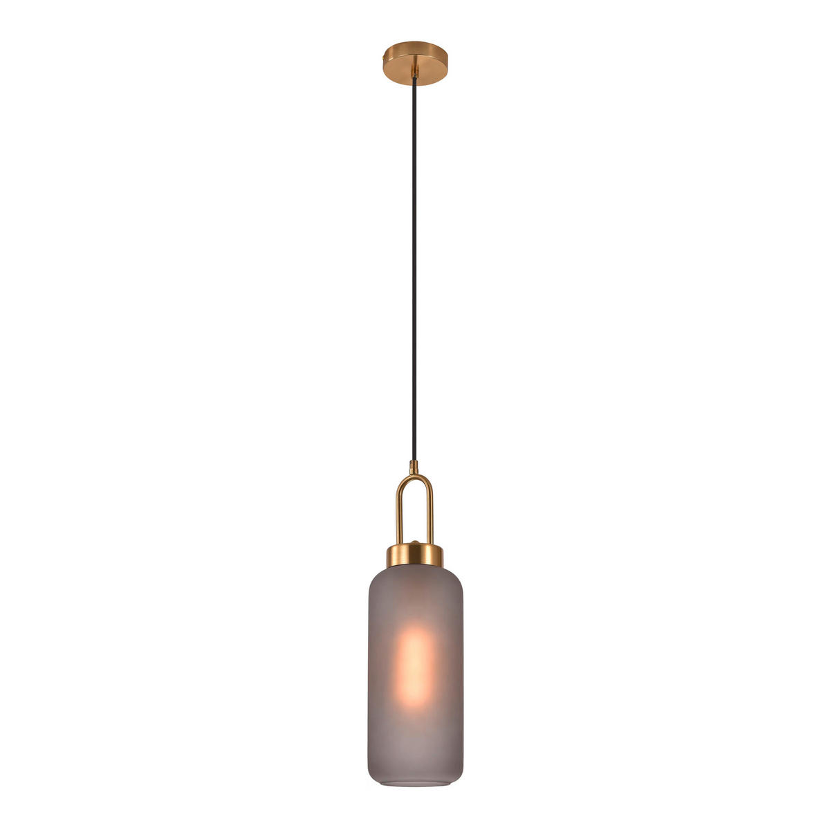 HÄNGELEUCHTE 13/46 cm   - Messingfarben/Grau, Basics, Glas/Metall (13/46cm)
