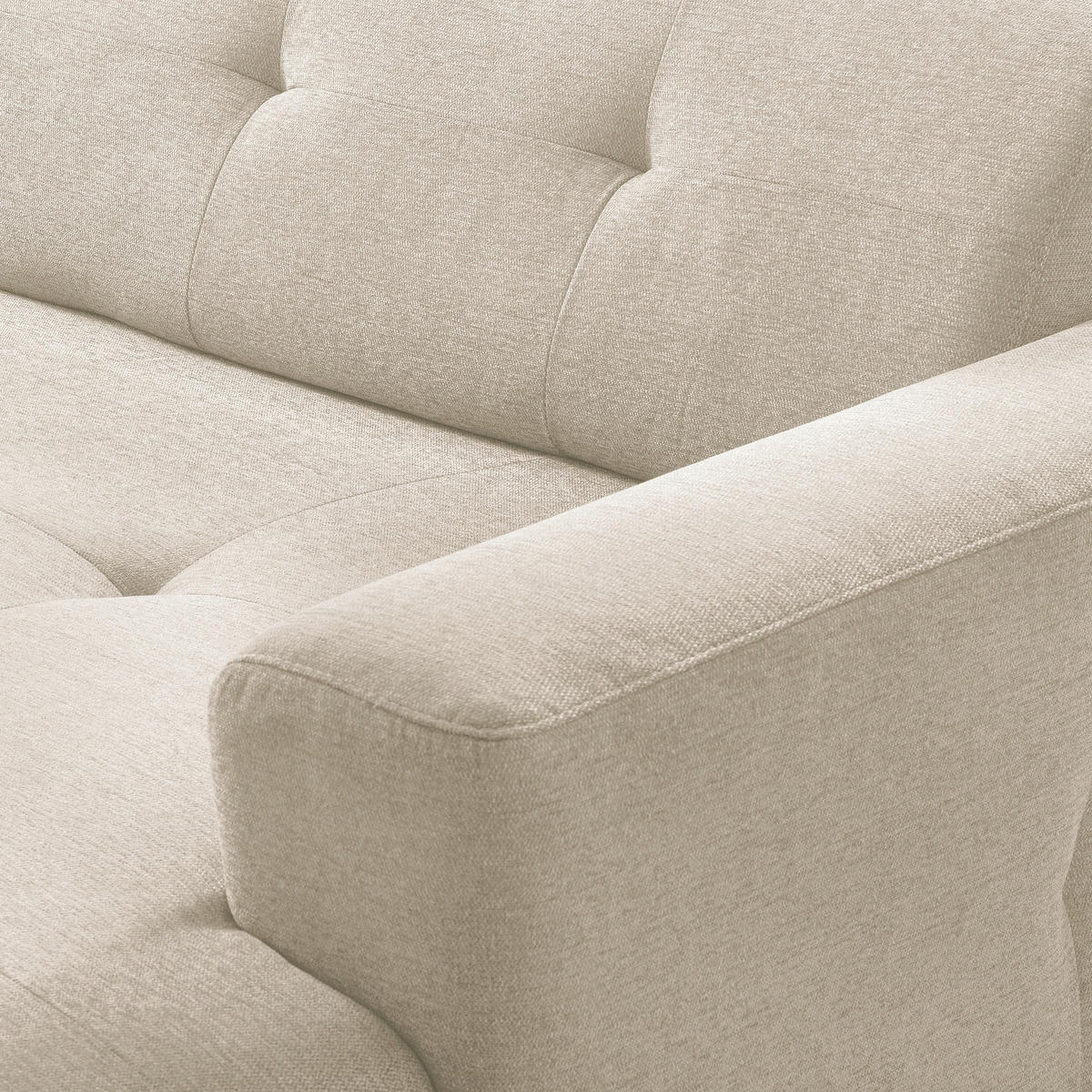ECKSOFA AUSTIN Beige Flachgewebe Sitztiefenverstellung  - Beige/Schwarz, Design, Kunststoff/Textil (286/169cm) - Livetastic