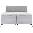 BOXSPRINGBETT 180/200 cm  in Grau, Hellgrau  - Hellgrau/Schwarz, Design, Textil/Metall (180/200cm) - Hom`in