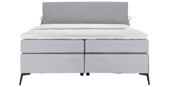 BOXSPRINGBETT 180/200 cm in Grau, Hellgrau - Hellgrau/Schwarz, Design, Textil/Metall (180/200cm) - Hom`in