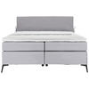 BOXSPRINGBETT 180/200 cm  in Grau, Hellgrau  - Hellgrau/Schwarz, Design, Textil/Metall (180/200cm) - Hom`in
