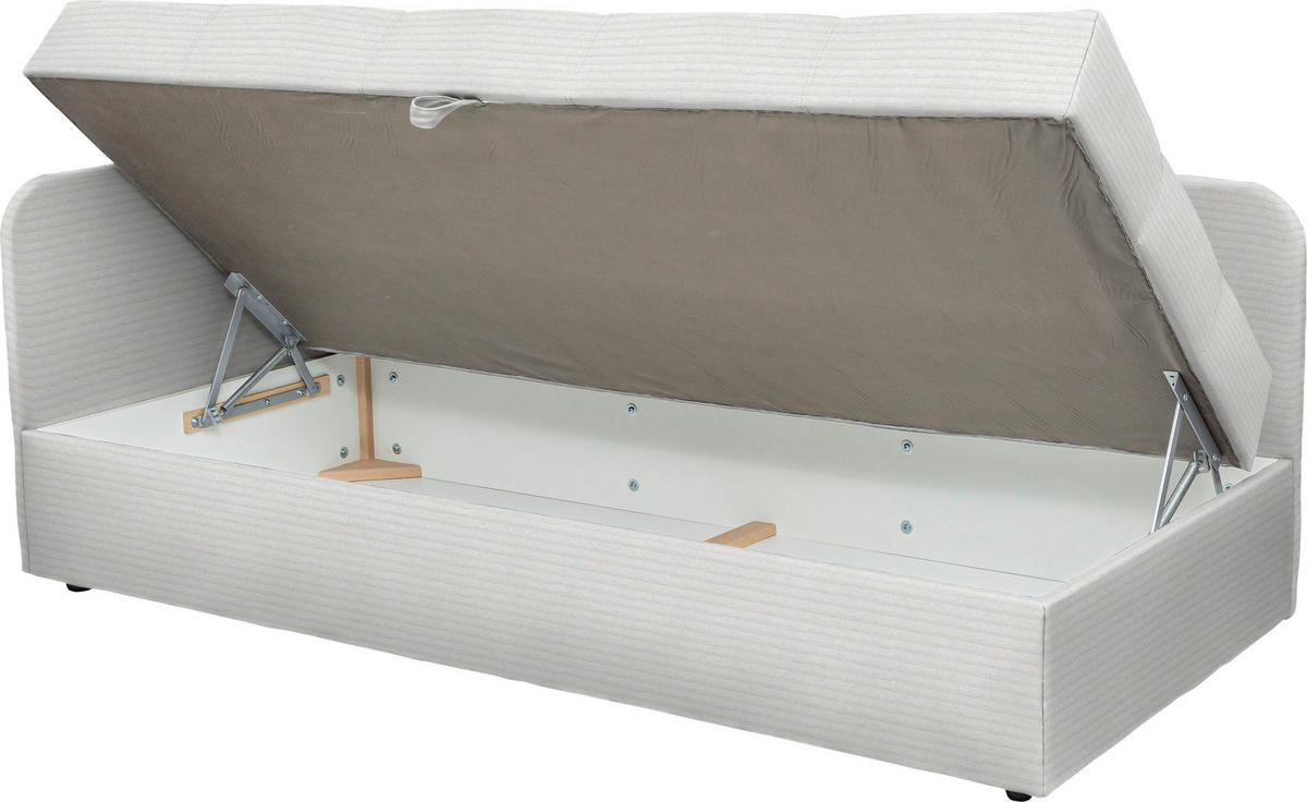 LIEGE  in Cord Grauweiß  - Grauweiß/Schwarz, Basics, Kunststoff/Textil (95/90/205cm) - Xora