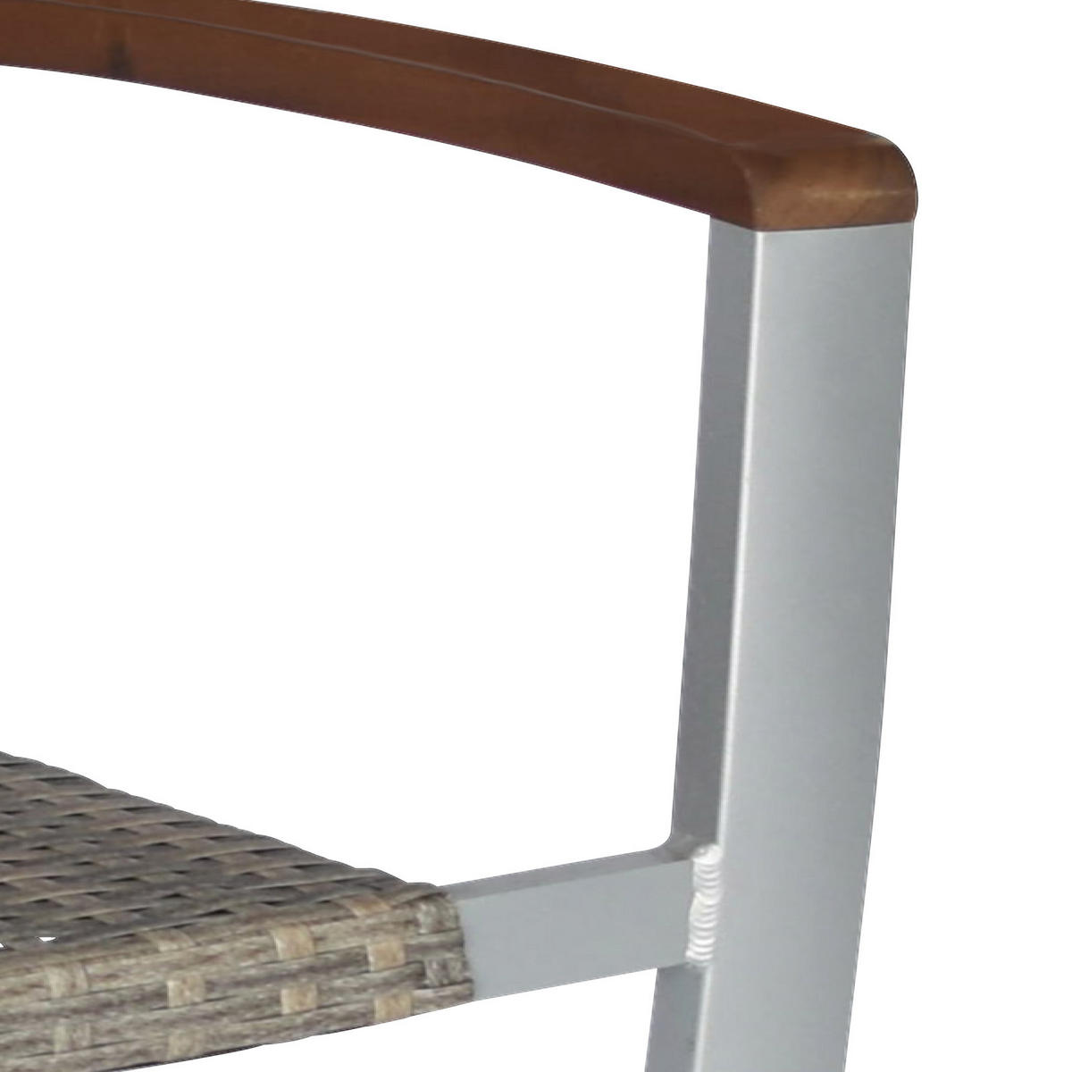 GARTENSESSEL-SET Akazie Aluminium Silberfarben, Akaziefarben, Beige  - Beige/Silberfarben, ROMANTIK / LANDHAUS, Holz/Kunststoff (60/85/55,5cm) - Gardenson