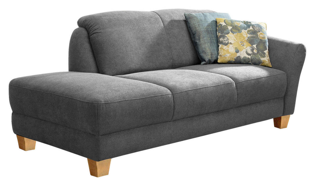 RÉCAMIERE in Flachgewebe Grau  - Naturfarben/Grau, Konventionell, Holz/Textil (194/84/91cm) - Sit & More