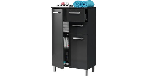 MIDISCHRANK 60/100,5/33 cm - Chromfarben/Anthrazit, KONVENTIONELL, Holzwerkstoff/Metall (60/100,5/33cm) - Carryhome