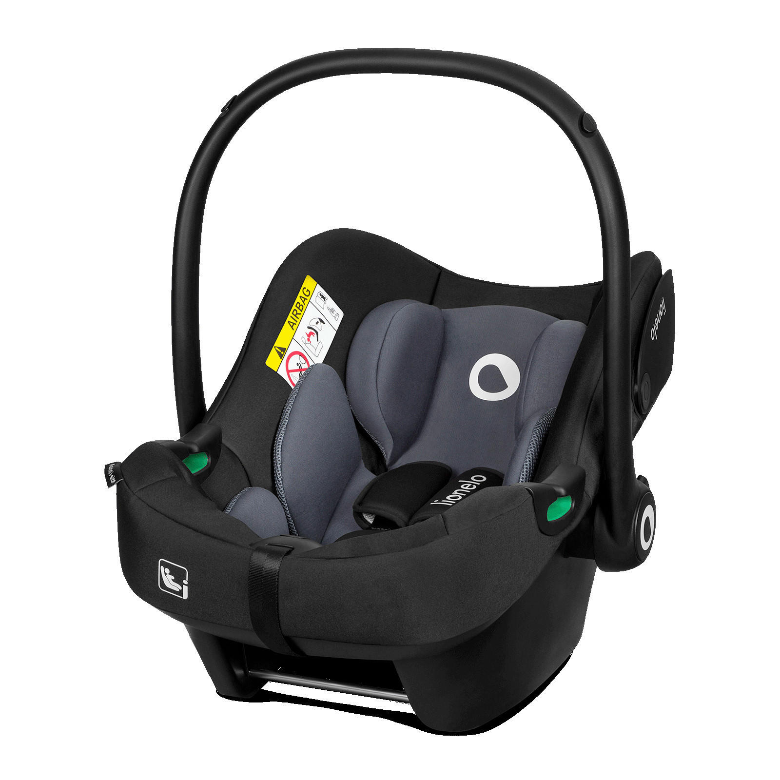 BABYSCHALE Astrid i-Size Black Grey   - Schwarz/Grau, Basics, Textil (44/64/57cm) - Lionelo