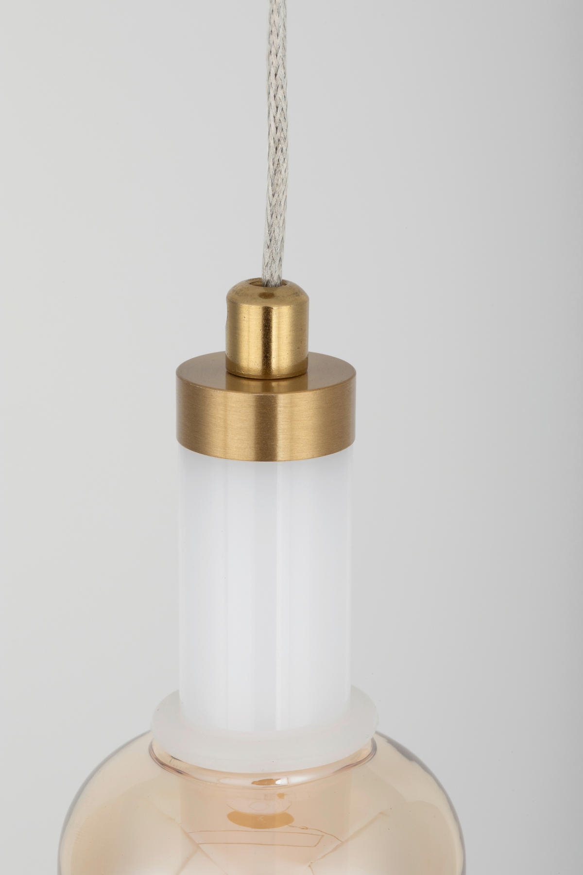 LED-HÄNGELEUCHTE Musica 13/180 cm  - Bernsteinfarben/Grau, LIFESTYLE, Glas/Metall (13/180cm) - Novel