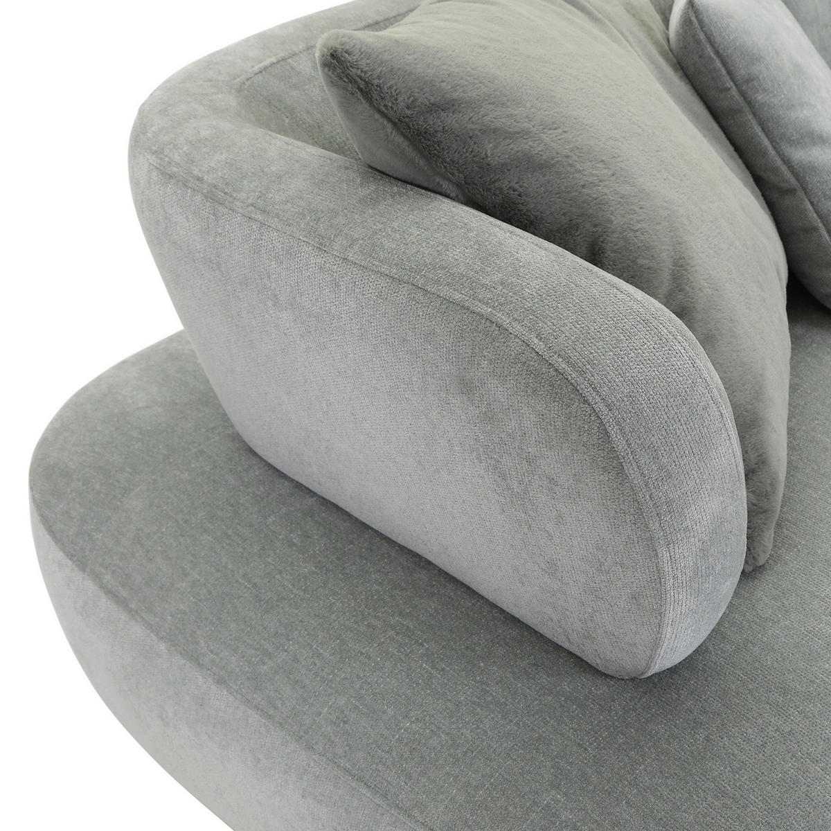 BIGSOFA Flachgewebe Mintgrün  - Salbeigrün/Schwarz, MODERN, Kunststoff/Textil (240/80/120cm) - Ambia Home