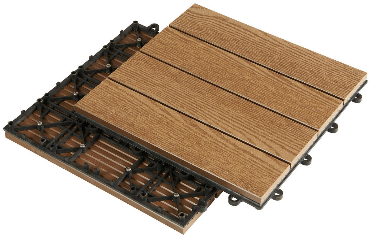 TERRASSENFLIESE Gelb 11 Stück  - Gelb, Basics, Holzwerkstoff/Kunststoff (30/30/2,4cm) - Ambia Garden