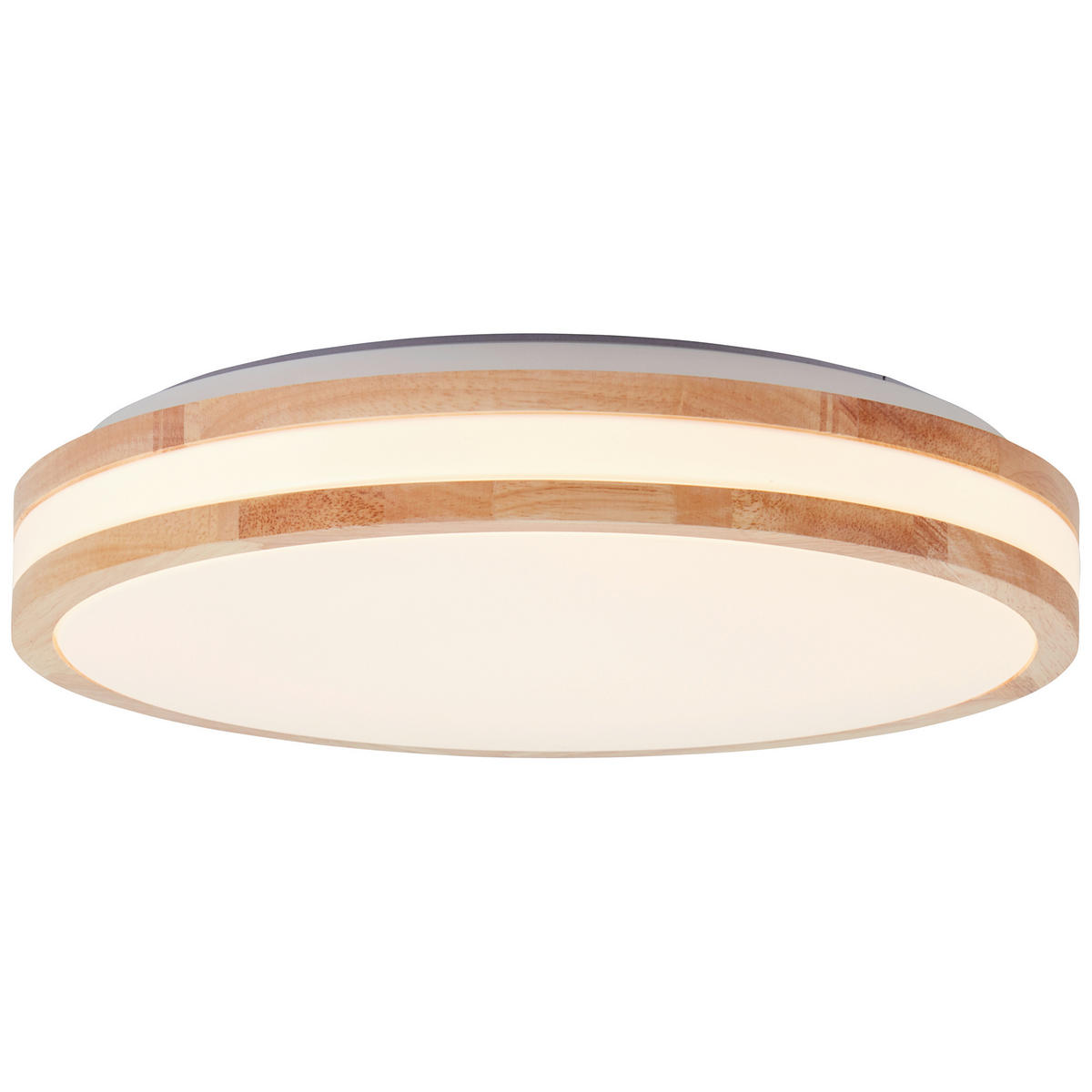 LED-DECKENLEUCHTE  38/9 cm    - Weiss/Braun, Natur, Holz/Kunststoff (38/9cm) - Brilliant