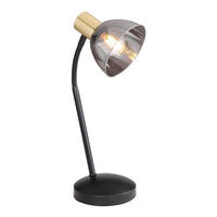 TISCHLEUCHTE - Schwarz/Bronzefarben, Design, Glas/Metall (18,5/18,5/41cm) - Globo