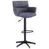 BARHOCKER Leinenoptik Anthrazit Eisen Sitzfläche 360° drehbar, automatische Rückholfunktion  - Anthrazit/Schwarz, Design, Textil/Metall (58/88-112/58cm) - Dieter Knoll