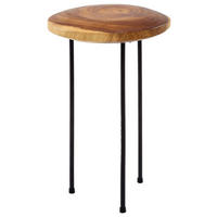 POMOĆNI STOLIĆ prirodne boje, crna  drvo, metal   - prirodne boje/crna, Lifestyle, drvo/metal (32/50cm) - Landscape