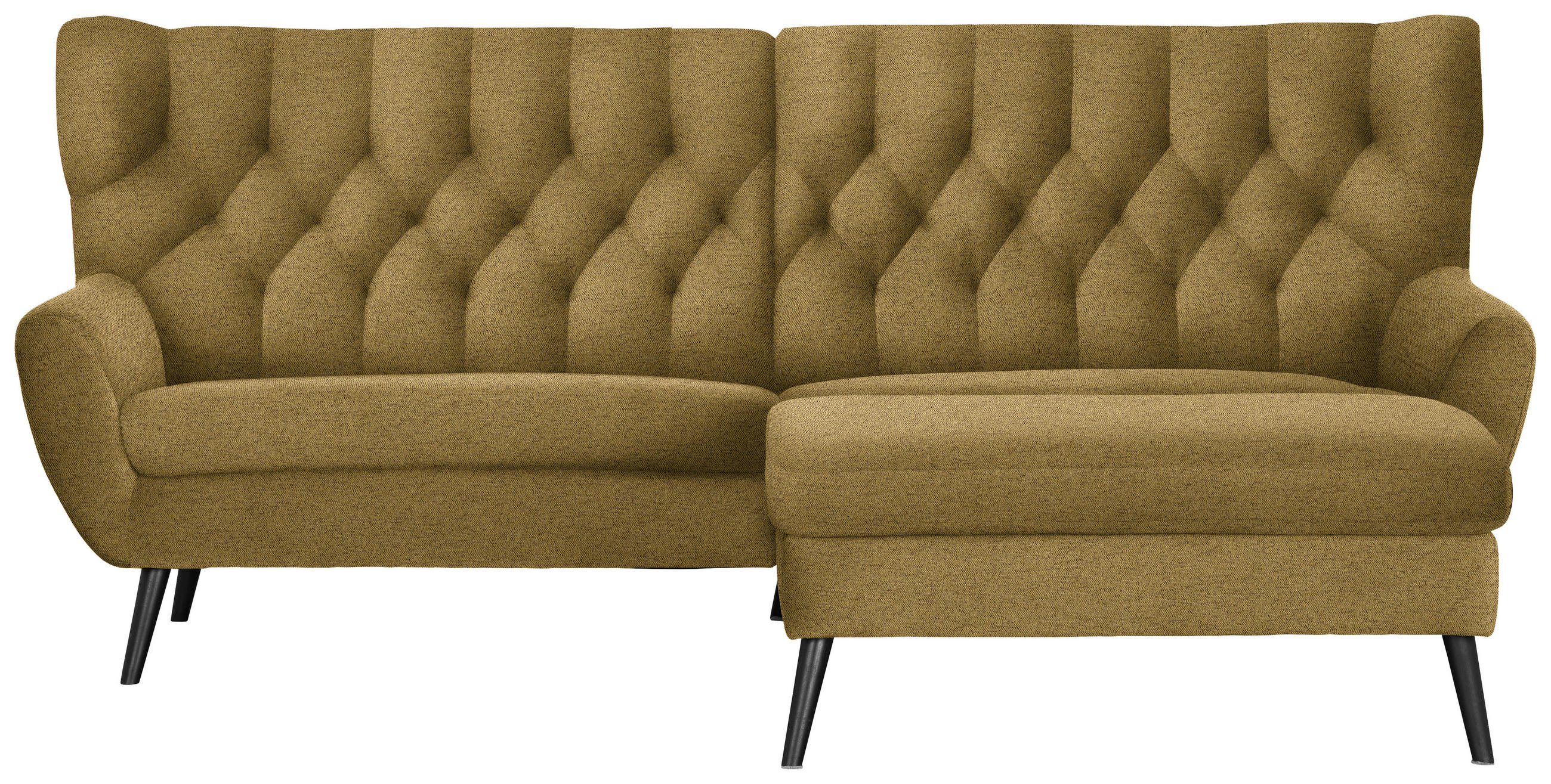 ECKSOFA  in Webstoff Gelb Rücken echt  237/165 cm  - Gelb/Schwarz, Design, Holz/Textil (237/165cm) - Stylife