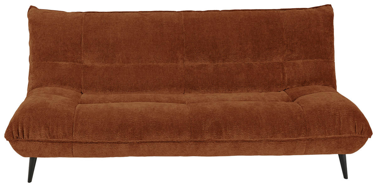 3-SITZER-SOFA in Mikrofaser Terracotta  - Terracotta/Schwarz, KONVENTIONELL, Textil/Metall (230/100/101cm) - Hom`in