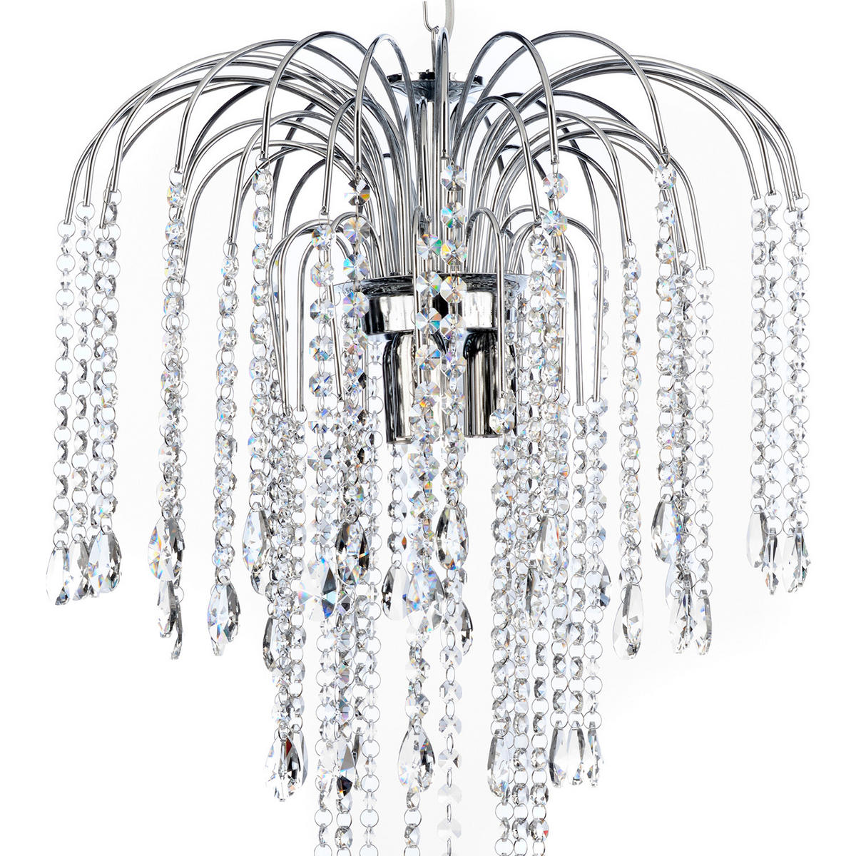 KRISTALL-HÄNGELEUCHTE 40/110/40 cm   - Chromfarben, KONVENTIONELL, Glas/Metall (40/110/40cm)