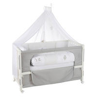 BEISTELLBETT roba Fox & Bunny  - Weiß/Grau, Basics, Holzwerkstoff/Textil (126/157/66cm) - Roba