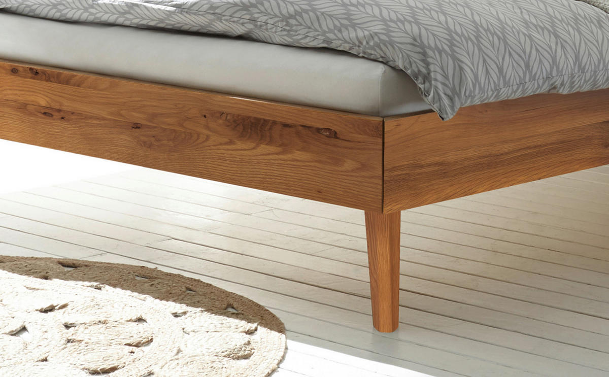 BETT 140/200 cm  in Wildeiche  - Wildeiche/Eichefarben, Design, Holz/Textil (140/200cm) - Hasena