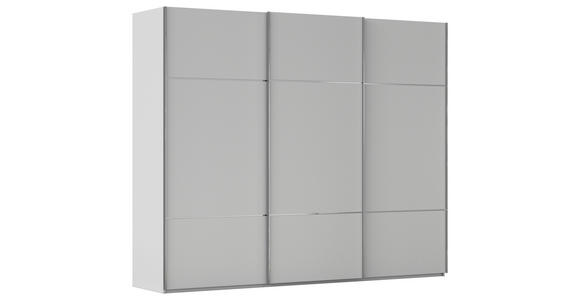 SCHWEBETÜRENSCHRANK  in Grau  - Chromfarben/Grau, KONVENTIONELL, Holzwerkstoff/Metall (242/223/68cm) - Novel